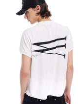 White Waffle Print Raglan Boxy Tee