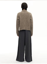 Shawl Collar Ribbed Cardigan