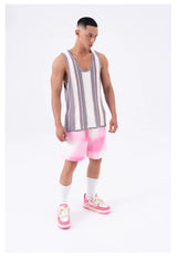Men's Loose Striped Knit Tank Top
