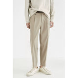 Double Pleated Wide Cropped Suit Pants