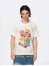 Men's Snack Print Washed Cotton Tee