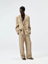 Straight Leg Hemp Linen Blend Pants