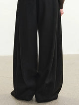 Loose Pleated Wool Pants