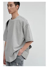 Crew Neck Raw Hem Short-Sleeve Tees