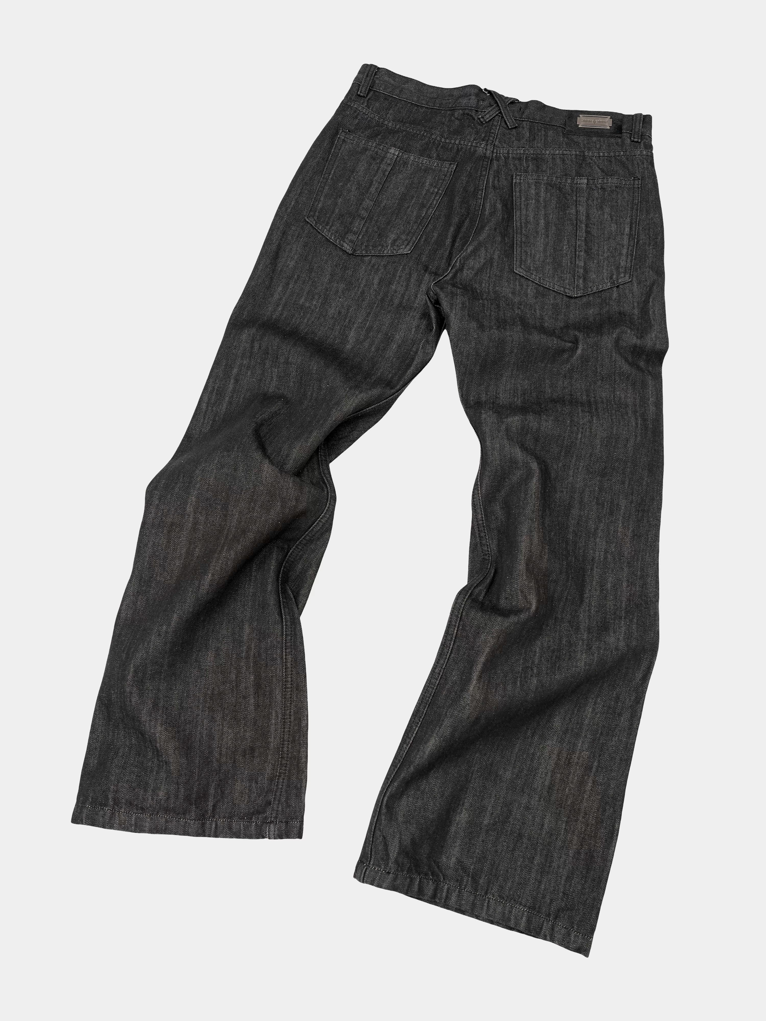Flared Asymmetrical Raw Selvedge Jeans