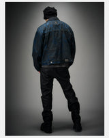 Distressed Ice Blue Ombre Denim Jacket