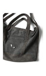 Suede Patchwork Metal Plaque Convertible Backpack