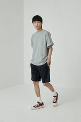 Draped Drawstring Elastic Waist Pleated Shorts