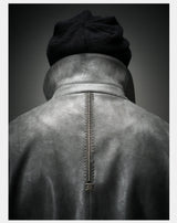 Vintage Stand Collar Biker Jacket