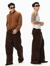 Imported Corduroy Wide Leg Straight Pants