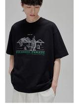 Illustrated Print Crew Neck Tee