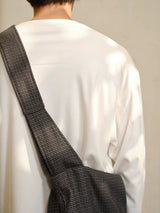 Wide Strap Checkered Crossbody Hobo Bag