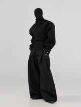 Wrinkle-Free Pleated Loose Wide Leg Pants