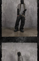 Washed Gray Distressed Vintage Print Tee