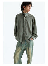 Plaid Jacquard Button-Down Cotton Shirt