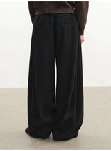 Loose Pleated Wool Pants