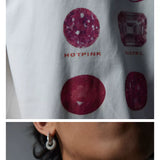 Vintage Loose White Pink Diamond Tee
