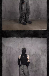 Distressed Patched Strapped Cargo Pants