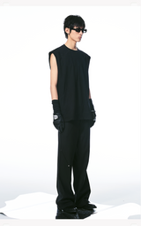 Black Deconstructed Padded Tank Top