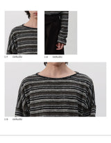 Striped Long Sleeve Drop Shoulder Tops