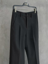 Wrinkle-Resistant Wool Straight Leg Slit Pants