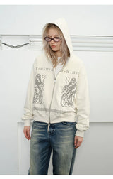 Fair Isle Print Zip Hoodie