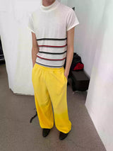 Faded Cotton Straight Loose Pants