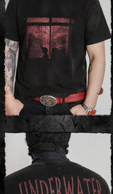 Angel Devil Print Washed Cotton Tee
