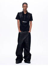 Men's Silver Multi Pocket Wide-Leg Jeans