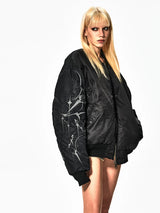 Graffiti Embroidered Printed MA1 Bomber Jacket