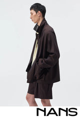 Triacetate Blend Belted Pleated Suit Shorts