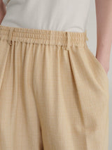 Bubble Pleated Plaid Capri Pants