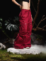 Three-Color Ring-Cut Cargo Pants
