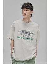 Illustrated Print Crew Neck Tee