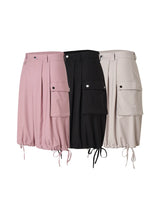 Casual Three Color Pocket Drawstring Shorts