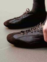Washed Horsehide Deconstructed Trainers