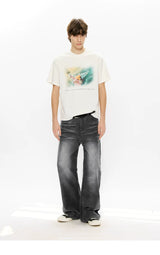 Men's Washed Fleece Relaxed Straight Jeans