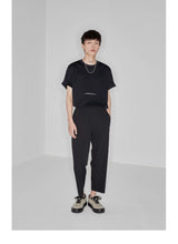 Drapey Stretchy Elastic Waist Cropped Pants