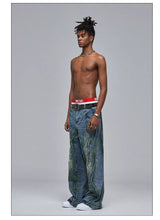 American Wide-Leg Washed Dirtyfit Jeans