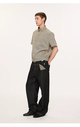 White Short Sleeve Harrington Houndstooth Shirt