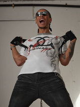 Vintage Parody Print Cropped Crew Tee