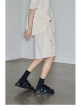 Magnetic Belted Elastic Multi-pocket Shorts