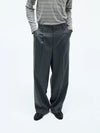 Merino Wool Casual Pleated Straight Pants