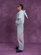 Men's Gray Bunny Ears Printed Hoodie