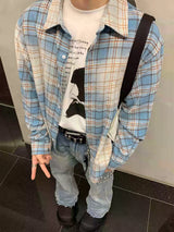 Vintage Wash Plaid Long Sleeve Shirt