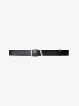 Unisex Rectangular Brass Buckle Leather Belt