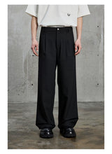 Draped Chain Texture Straight Leg Pants