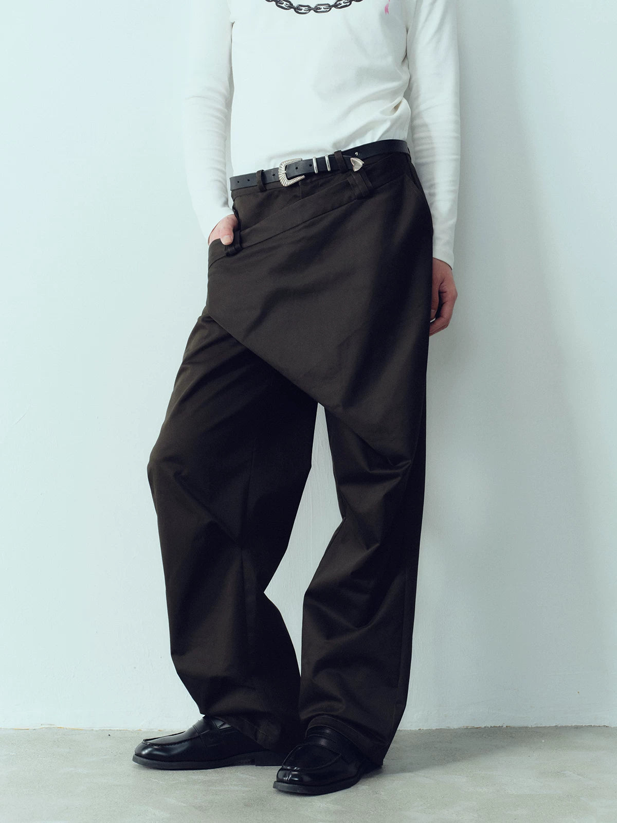 Army Green Dual Waist Casual Pants