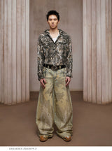 American Washed Rhinestone Straight Leg Jeans
