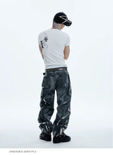 Cross Print Slim Crew Neck Tees
